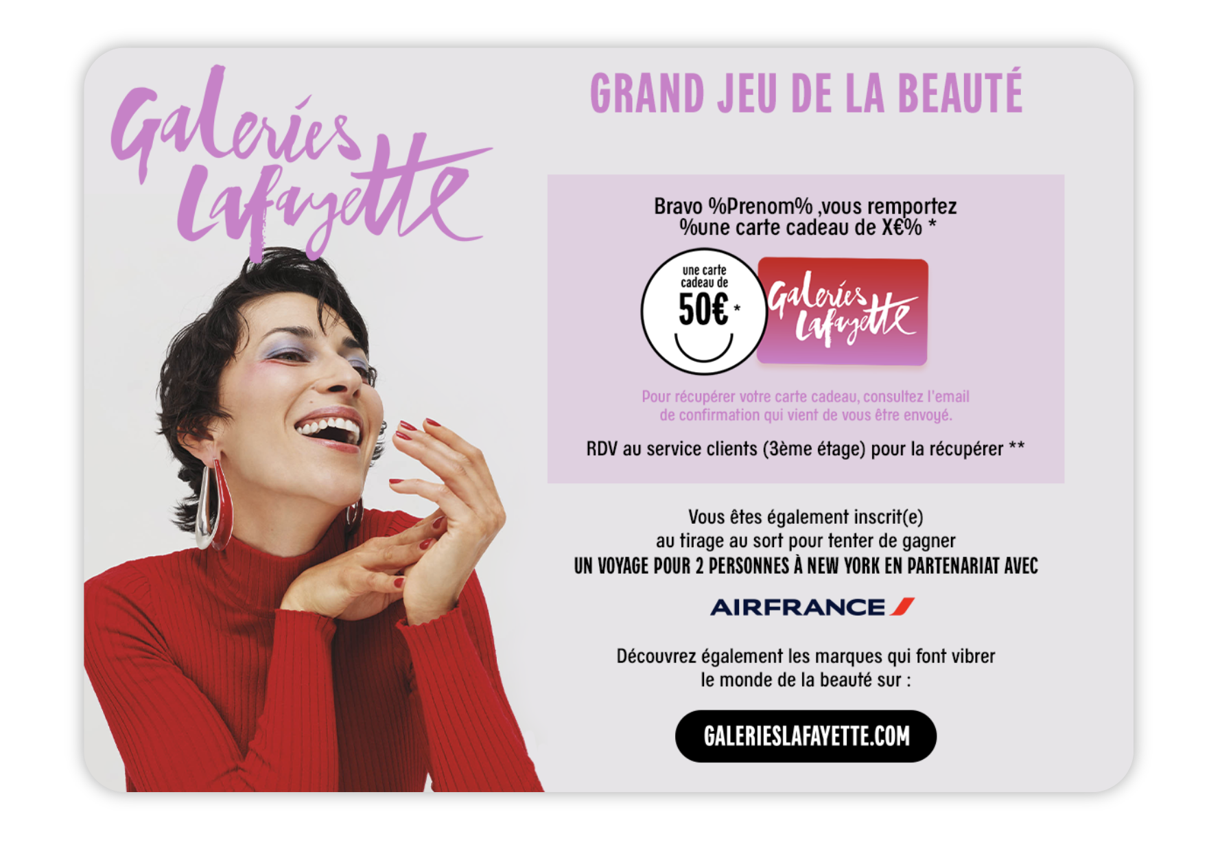 Galeries Lafayette - Gift card give away