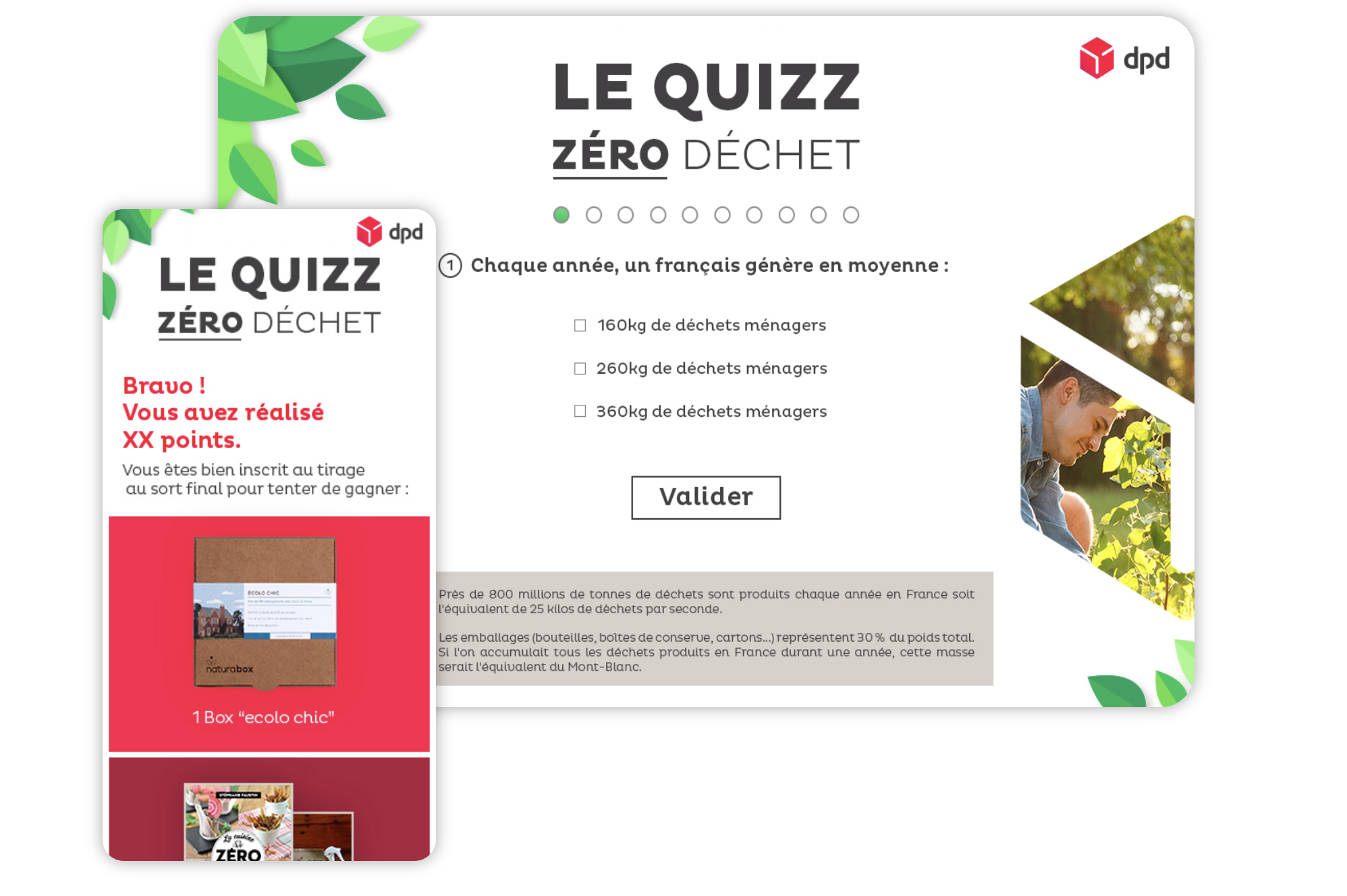 DPD - quiz zéro déchet - communication corporate