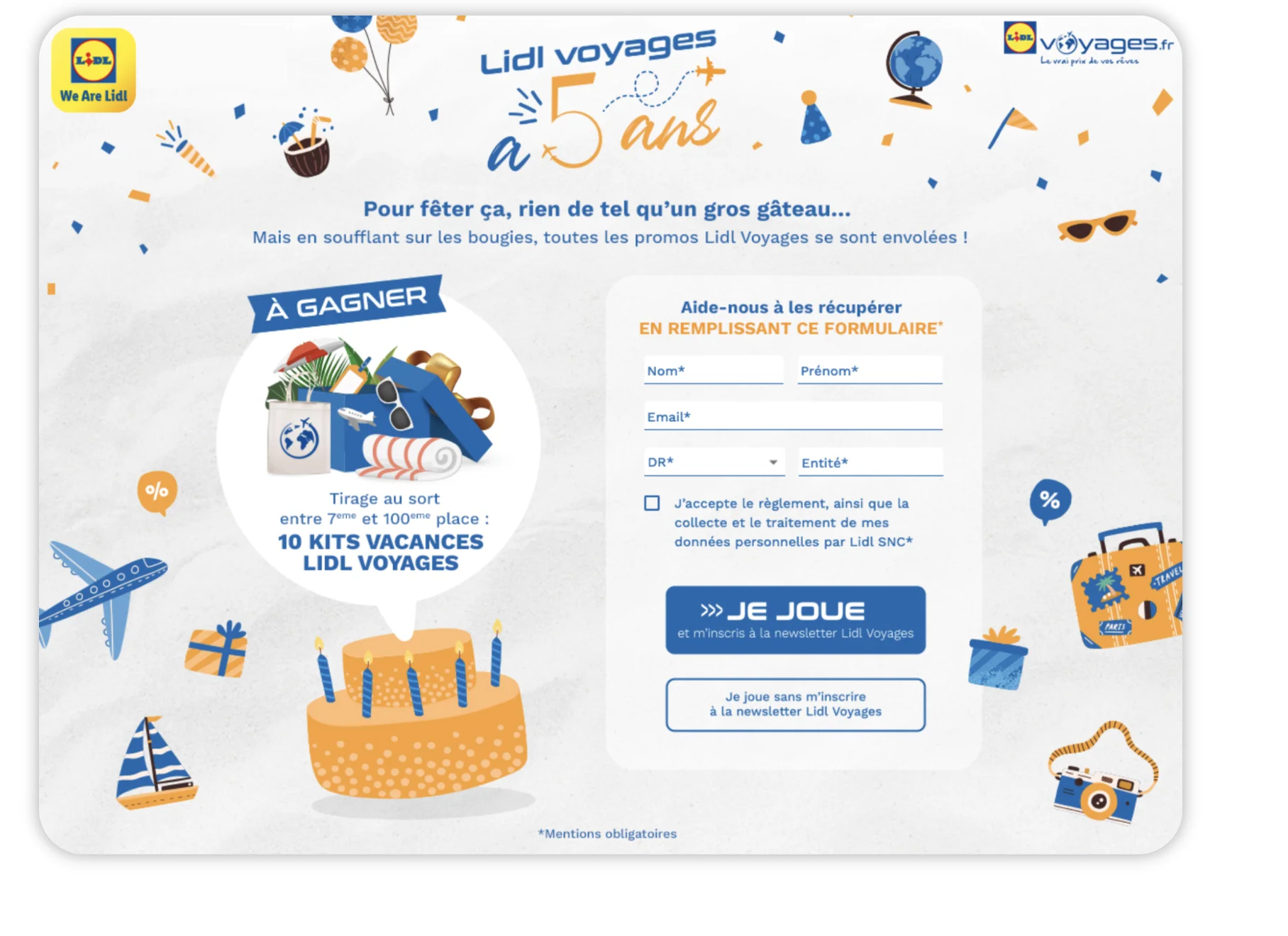 Lidl - jeu interne voyage tiny wings